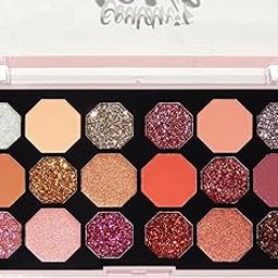 S.F.R. COLOR 18 Color matte + shimmer + glitter + nude color combo eyeshadow palette (SHADE A)-image-19