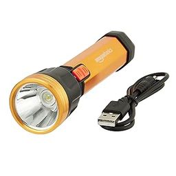 AmazonBasics Gleam Rechargeable Torch, Golden & Black-image-14
