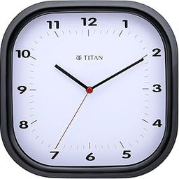 Titan Plastic Contemporary Analog Wall Clock with Silent Sweep Technology - 30.8 Cm X 30.8 Cm (Medium), White-3