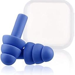 Silicone Earplugs Noise Reduction Hearing Protection, Reusable Soft Ear Plugs for Sleeping, Swimming, Snoring, Air Travel, Concerts, Construction Work and Motor Sports Racing (1 Pair) Dark Blue-15