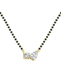 Stylish AD Pendant Necklace Black Beads Mangalsutra For Women With Extendable Chain-image-70