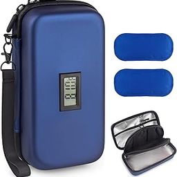 24h Insulin Cooler Travel Case TSA Approved Medication Diabetic Cooler For Travel With Thermometer Temperature Display Refrigerated Medicine Organizer Bag With 2 Ice Pack-image-0