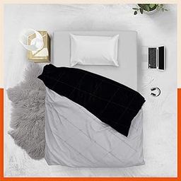 Siesta by Bathla – ELVA Reversible Microfiber Comforter / Blanket / Quilt / Duvet with Ultra-Soft Fabric Cover & Siliconised Fill | Single – Black & Grey - 200 GSM-image-29