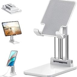 Mobile Holder Stand for Table, Mobile Holder, Adjustable & Foldable Mobile Stand, Aluminum Stand Holder for Mobile Phone and Tablets (Up to 9) Inches - White-14