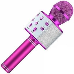 Seraphic Karaoke Pink & Silver Color Mic - Wireless & 2 in 1 Portable Microphone with Speaker, Continuous Play+ Audio Recording + Card Slot + Aux Port + USB Charging for Wireless Singing, Parties-image-130