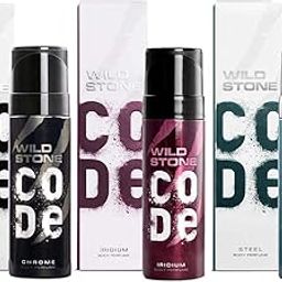 Wild Stone Code Chrome, Iridium & Steel No Gas Body Perfume Combo for Men, Pack of 3 (120ml each)-image-61