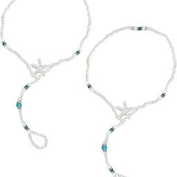 Star of the Shore' Beach Style Stretchable Free Size Starfish Charm Barefoot Sandal Anklet Chain With Toe Ring for Women and Girls (Anklet0443) 1 Pair-image-95