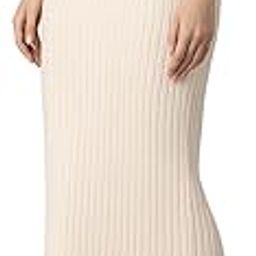 Women's Textured Cream Pencil Midi Skirt with Back Slit-CHN-060_Cream-image-30