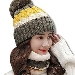 Tomorrow Winter Beanie Hat Scarf Set for Women & Men - 2-in-1 Warm Headwear with Ear & Neck Cover - Knit Hat, Scarf & Ski Gift - Cold Weather Gear for Outdoor Activities Multicolor-image-31