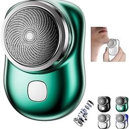 MR.JV Mini Electric Shaver for Men, 2025 New Portable USB Rechargeable Razor, Pocket-Size Travel Shaving Kit, Magic Compact Facial Shaver – Black (GREEN)-image-82