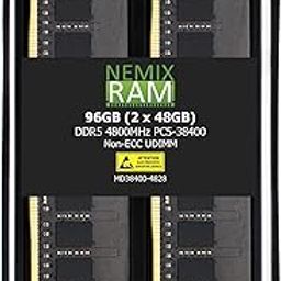 NEMIX RAM 96GB (2X48GB) DDR5 4800MHZ PC5-38400 2Rx8 1.1V CL40 288-PIN Non-ECC Unbuffered UDIMM Desktop PC Memory KIT Compatible with ASUS ROG Strix Z890-E Gaming WiFi Motherboard-2