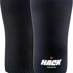 Hack Athletics Performance 7mm Competition Knee Sleeves- Hourglass Shape, Stiff Sleeves for Powerlifting for Men & Women Knee Support Deadlifts Squats Powerlifting Knee Pad Knee Guard (L)-31