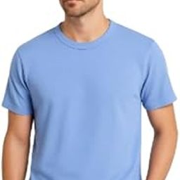 Men's Plain Regular Fit Dot Knit Polyester Sportswear T-Shirt | Casual Tee for Summer | Sky Blue-image-19
