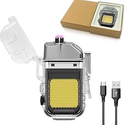Elevea 𝟏𝟓 𝐘𝐞𝐚𝐫𝐬 𝐖𝐚𝐫𝐫𝐚𝐧𝐭𝐲 USB Rechargeable Waterproof Flameless Electric Lighter, Dual Arc Plasma, Windproof with COB Light, No Butane for Outdoor Use-7