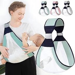 WISHBONE Baby Sling Baby Newborn Carrier, Adjustable Baby Carrier for Newborns from Birth, Breathable Baby Sling with Thick Shoulder Straps, Baby Carrier Wraps for Babies.-image-2