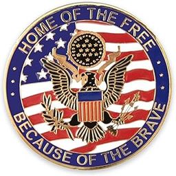 US Flag Lapel Pin With Home Of The Free Because Of The Brave American Eagle Pin Lapel Pin Patriotic, 1.25 Inch Diameter, Metal-image-22