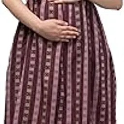 zuvino Cotton Maternity Dresses for Women with Zip || Feeding Kurtis for Women || Feeding Dresses for Nursing || Stylish Maternity Wear for Mothers.-picture-7