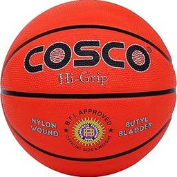 Cosco Hi-Grip Rubber Basket Balls, (Size 5, Orange)-image-68