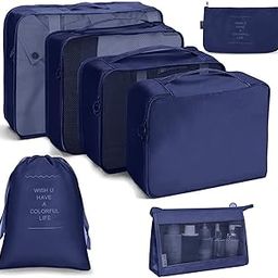 OSDUE Suitcase Organizer, 7-in-1 Travel Organizer Set, Various Sizes Luggage Organizers for Travel, Clothes Bags, Shoes, Storage Bags for Cosmetics-image-109