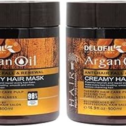 Delofil Argan Oil Anti-Hair Fall Creamy Hair Mask, 500ml, Pack of 2-image-32