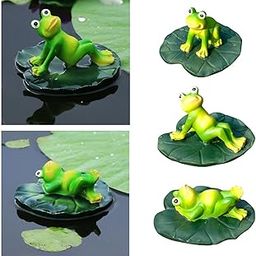 ATORSE Pond Water Floating Frog Figurine Gift Pond Decoration for Patio Pond Garden Style A-image-5