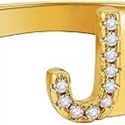 Gold Cubic Zirconia Initial Alphabets Letter All Band Ring For Women-image-59