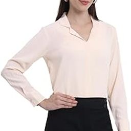 Women's Regular Fit Cotton Lycra Long Sleeves Formal Opaque Shirts-image-111