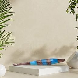 Wood and Resin Mixed Crochet Hook7 inch with Beautiful Color/Wooden Crochet Needle - Wooden Ergonomic Soft Handle Crochet Hooks Knitting Needle/Best Gift ((11MM)-image-80