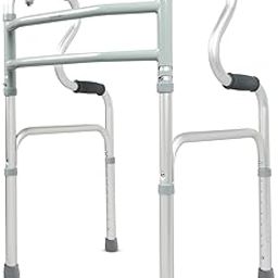 Antara AGEasy Foldable Step Walker for Seniors | Lightweight, Height-Adjustable Walking Aid | Sturdy Aluminium Frame with Anti-Slip Rubber Tips for Enhanced Stability | Supports upto 100 KG Weight (Matt Finish)-17