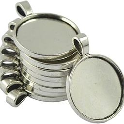 CLUB BOLLYWOOD® 10xBlank Round Bezel Tray Base 25mm Cabochon Necklace Pendant Tibetan Silver|Jewelry & Watches | Fashion Jewelry | Necklaces & Pendants|Package - As per Description-19