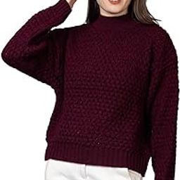Women’s Turtle Neck Woolen Pullover Sweater | Full Sleeve Textured Knit Winterwear | Cozy & Stylish Sweater for Girls & Ladies-image-15