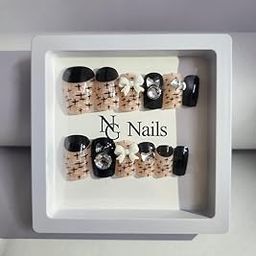 Press On Nails for Women, Aesthetic Design, Artificial Nail Set, 12 Pieces-image-84