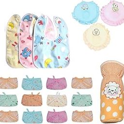 YOS TRENDZ Newborn Baby Essentials Set – Bib 3 pc, Bottle Cover, Pillow 3 pc & Nappy 12 pc | Comfortable & Skin-Friendly | for Boys & Girls-image-27