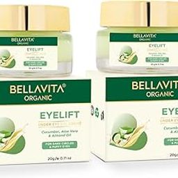 Bella Vita Organic EyeLift Hydrating Natural Under Eye Cream Gel for Dark Circles, Puffy Eyes, Wrinkles & Removal of Fine Lines for Women & Men, 20 gm (Pack of 2)-54