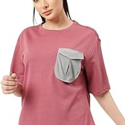 clovia Women's Comfort Fit Active Sportswear T-Shirt in Pink-picture-27