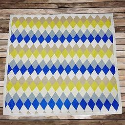 Diamond Pattern Quilted Comforter, 90x100 inches, Yellow Blue White Design, Crystal Super Soft-image-26