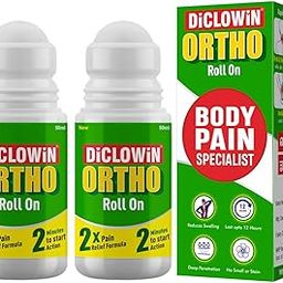 Diclowin Ortho Roll On | Mess-free Applicator for Back, Foot, Neck, Shoulder, Leg, Sciatica & Hand Pain | Works on Muscles with 2x Cooling Power Formula | Pack of 2-image-52