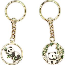 Lucky Cute lovable Panda cutout Key Ring Keychain Girls women Boys Kids Bike Car Accessories Keyring key chain Birthday Travel Gifts Purse Handbag Metal Alloy Hanging Charm Pendant Novelty Toy-picture-18