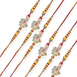 Designer Peacock Motif Enamel/meenkari Rakhi for Brother-image-23