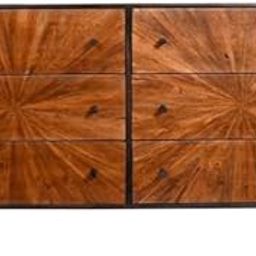 HOWZBOX Solid Mango Wood Chest of Drawers for Bedroom | Console Cabinet for Living Room | Drawer Cabinet for Home & Office | Dresser for Clothes with 6 Drawers | Honey Finish-image-42