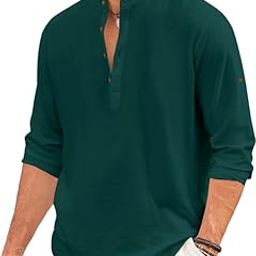 Men's Casual Cotton Polyester Blend Long Sleeve Henley Short Kurta | Lightweight Summer Kurta-image-73