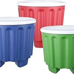Cutting EDGE Eco-Plastic 4-in-1 Round Ottoman Kid's Room Chair Childrens Stool + Storage Box [13 Litre] + Garden/Bath/Stool & Organizer + Side Tables for Home, School & Garden (Set of 3, Assorted)-16