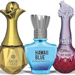 Parag Fragrances 3 In 1 Combo Liquid Attar Pack of Musk Safi, 12ml Attar + Hawaii Blue< 12ml Attar + Ruh Gulab, 12ml Attar/Long Lasting & Alcohol Free Attar Perfume For Unisex-image-9