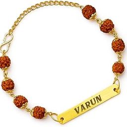 Customized Name rakhi for Brother| Rakshabandhan Metal Name Rudraksha Bracelet | Metal Personalized Stylish Rakhi-image-25
