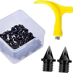 Enakshi (LABEL) Creations 50Pcs Track Shoe Spikes Portable with Wrench for Competition Sports Training Black-image-73