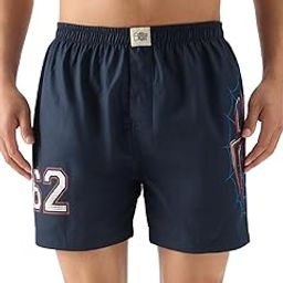 Official Spider-Man: 62 Men and Boys Navy Graphic Print Boxer Shorts Boxer Shorts for Men's Cotton Breathable Comfortable Elastic Waistband Printed Loose-Fit Casual Lounge Sleepwear-image-14