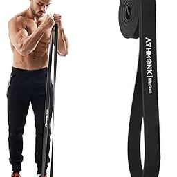 Athmonk Resistance Bands for Workout - Power Loop Exercise Band - Stretch Bands for Workout - Pull Up Band - Stretching Physiotherapy Yoga Home Gym Equipment - Natural Elastic Rubber - 15-30 kg,Medium-image-73