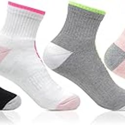 Four Pair Pack of Womens Cushioned Ankle Length Sports Socks_BRO8204-PO4-image-72