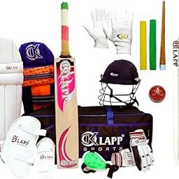 Klapp Kashmir Willow 12 Pieces Cricket kit with Klapp Brand Stumps Set (Size-4 Junior)-image-81
