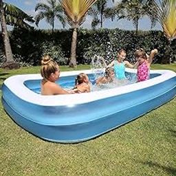 Swimming Pool Inflatable Bath Tubs for Adults Spa Bath Tub for Faimily with Pump 8.5 Feet Blue (with Electric Air Pump)-10